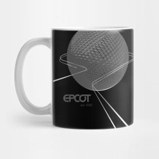 EPCOT Spaceship Earth Grayscale Simplified Shirt Design - for Front Mug